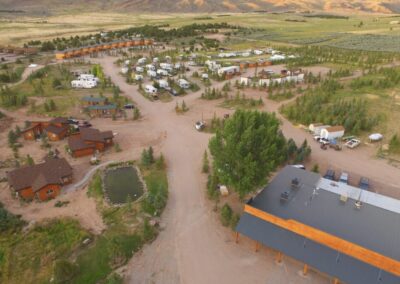 camping grounds with cabins and houses